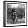 French Singer Ricet Barrier (Maurice-Pierre Barrier) on a Moto April 1965-null-Framed Photo