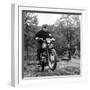 French Singer Ricet Barrier (Maurice-Pierre Barrier) on a Moto April 1965-null-Framed Photo