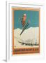 French Ski Poster with Ski Jumper-null-Framed Art Print