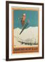 French Ski Poster with Ski Jumper-null-Framed Art Print