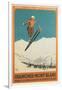 French Ski Poster with Ski Jumper-null-Framed Art Print