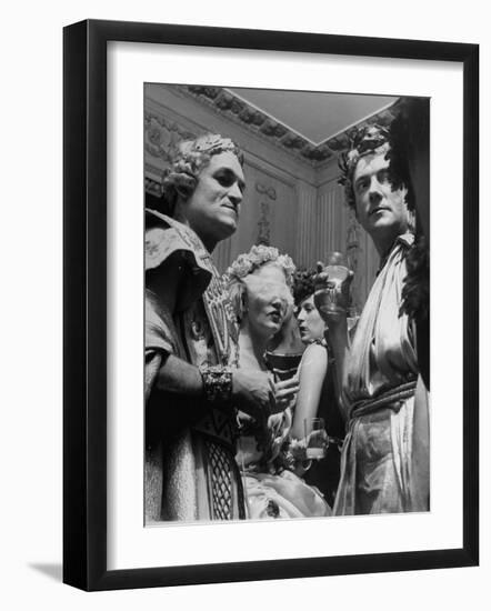 French Socialites Wearing Costumes and Attending the Classical Ball-null-Framed Photographic Print