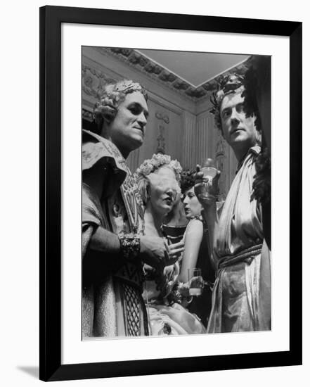 French Socialites Wearing Costumes and Attending the Classical Ball-null-Framed Photographic Print