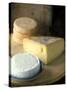 French Soft Cheese, Cheese with Holes and Munster Cheese-Joerg Lehmann-Stretched Canvas