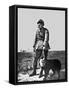 French Soldier and Dog Wearing Gas Masks on the Western Front, 1917-null-Framed Stretched Canvas