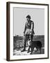 French Soldier and Dog Wearing Gas Masks on the Western Front, 1917-null-Framed Photographic Print