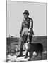 French Soldier and Dog Wearing Gas Masks on the Western Front, 1917-null-Mounted Photographic Print