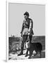 French Soldier and Dog Wearing Gas Masks on the Western Front, 1917-null-Framed Photographic Print