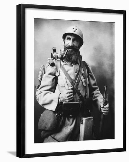 French Soldier 'Le Poilu' During World War I-Robert Hunt-Framed Photographic Print