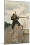 French Soldier Sniping-Paul Grolleron-Mounted Premium Giclee Print