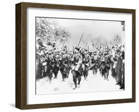 French Soldiers Approaching Front Line-null-Framed Photographic Print