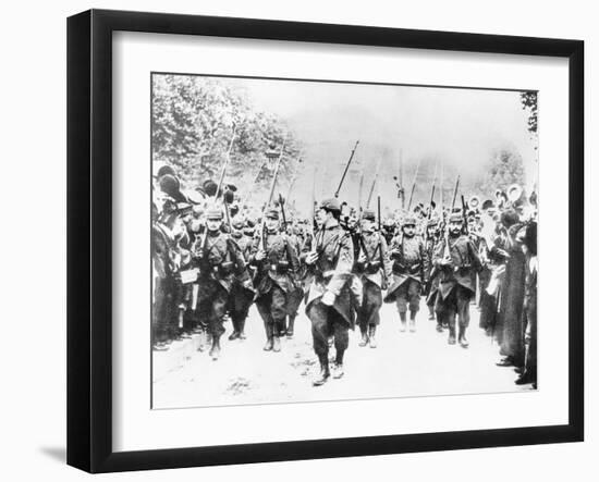 French Soldiers Approaching Front Line-null-Framed Photographic Print