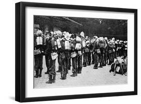 French Soldiers at a Railway Station, Paris, First World War, 1914-null-Framed Giclee Print