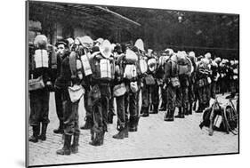 French Soldiers at a Railway Station, Paris, First World War, 1914-null-Mounted Giclee Print