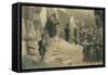 French Soldiers at Egyptian Ruins-null-Framed Stretched Canvas