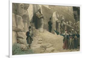 French Soldiers at Egyptian Ruins-null-Framed Art Print