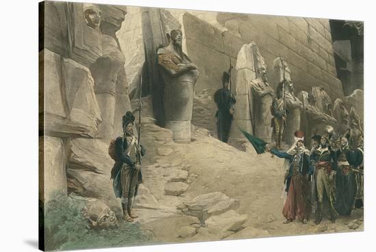 French Soldiers at Egyptian Ruins-null-Stretched Canvas