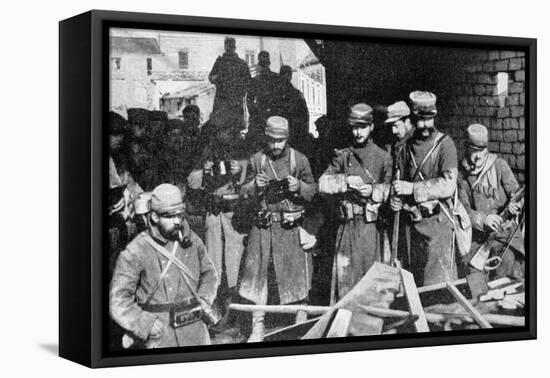 French Soldiers at Rest in Champagne, France, World War I, 1915-null-Framed Stretched Canvas