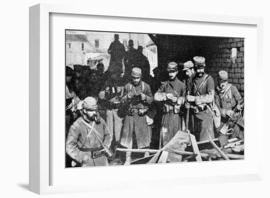French Soldiers at Rest in Champagne, France, World War I, 1915-null-Framed Giclee Print