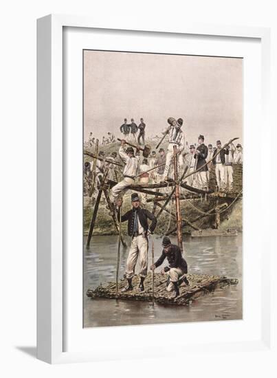 French Soldiers-Bridge-Edouard Detaille-Framed Art Print