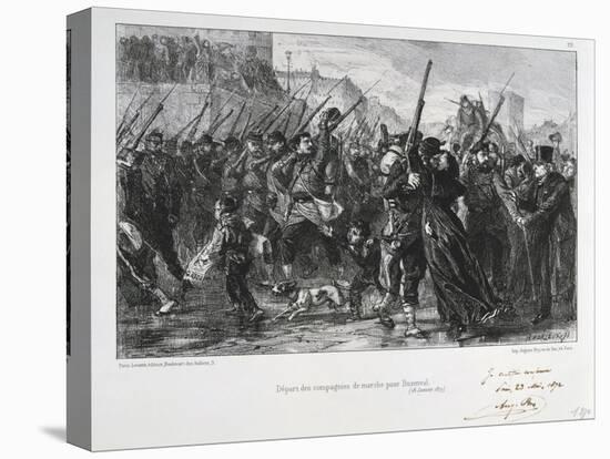 French Soldiers Departing for Buzenval, Siege of Paris, Franco-Prussian War, 18 January 1871-Auguste Bry-Stretched Canvas