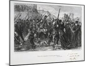 French Soldiers Departing for Buzenval, Siege of Paris, Franco-Prussian War, 18 January 1871-Auguste Bry-Mounted Giclee Print