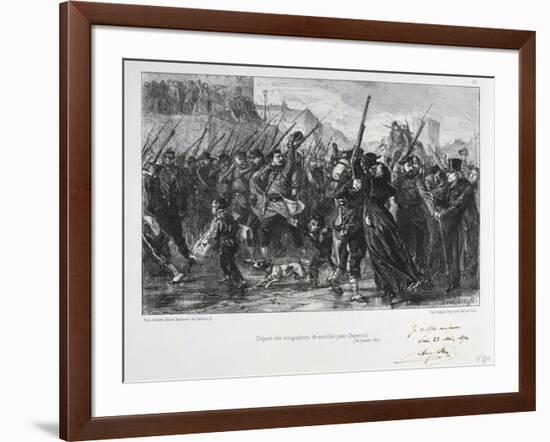 French Soldiers Departing for Buzenval, Siege of Paris, Franco-Prussian War, 18 January 1871-Auguste Bry-Framed Giclee Print
