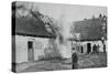 French Soldiers Fight a Fire Started by German Incendiary Bombs, Artois, World War I, 1915-null-Stretched Canvas