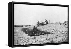 French Soldiers in a Foxhole, Second Battle of Champagne, France, September 25-November 6 1915-null-Framed Stretched Canvas