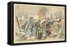 French Soldiers in a Trench, First World War-null-Framed Stretched Canvas