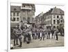 French Soldiers in the Marketplace at Ratingen, Following the Occupation of the Rhineland…-French Photographer-Framed Giclee Print