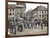 French Soldiers in the Marketplace at Ratingen, Following the Occupation of the Rhineland…-French Photographer-Framed Giclee Print