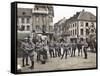 French Soldiers in the Marketplace at Ratingen, Following the Occupation of the Rhineland…-French Photographer-Framed Stretched Canvas