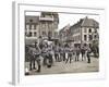 French Soldiers in the Marketplace at Ratingen, Following the Occupation of the Rhineland…-French Photographer-Framed Giclee Print