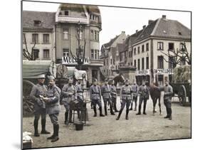 French Soldiers in the Marketplace at Ratingen, Following the Occupation of the Rhineland…-French Photographer-Mounted Giclee Print