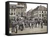 French Soldiers in the Marketplace at Ratingen, Following the Occupation of the Rhineland…-French Photographer-Framed Stretched Canvas