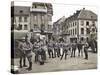 French Soldiers in the Marketplace at Ratingen, Following the Occupation of the Rhineland…-French Photographer-Stretched Canvas