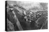 French Soldiers in the Trenches Eating their Rations, France, 1915-null-Stretched Canvas