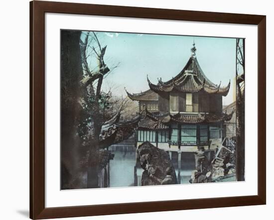 French Soldiers in the Yu Yuan Park, During the Second Opium War, Shanghai (China), Circa 1860-Leon, Levy et Fils-Framed Photographic Print