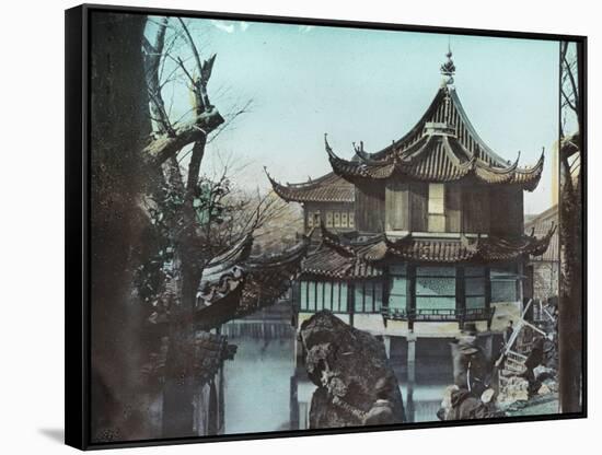 French Soldiers in the Yu Yuan Park, During the Second Opium War, Shanghai (China), Circa 1860-Leon, Levy et Fils-Framed Stretched Canvas