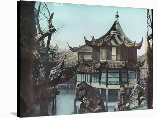 French Soldiers in the Yu Yuan Park, During the Second Opium War, Shanghai (China), Circa 1860-Leon, Levy et Fils-Stretched Canvas