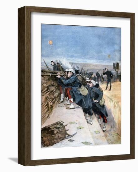 French Soldiers on Trench Warfare Manoeuvres, 1894-Lionel Noel Royer-Framed Giclee Print