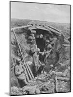 French Soldiers Standing Outside their Trench During World War I-null-Mounted Photographic Print