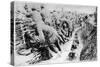 French Soldiers Tend to Their Wounded Men During Trench Warfare on the Western Front-null-Stretched Canvas