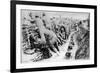 French Soldiers Tend to Their Wounded Men During Trench Warfare on the Western Front-null-Framed Premium Giclee Print