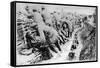 French Soldiers Tend to Their Wounded Men During Trench Warfare on the Western Front-null-Framed Stretched Canvas