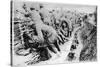 French Soldiers Tend to Their Wounded Men During Trench Warfare on the Western Front-null-Stretched Canvas