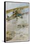 French Spad Aircraft on Patrol-Francois Flameng-Framed Stretched Canvas