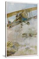 French Spad Aircraft on Patrol-Francois Flameng-Stretched Canvas