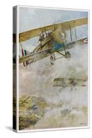 French Spad Aircraft on Patrol-Francois Flameng-Stretched Canvas